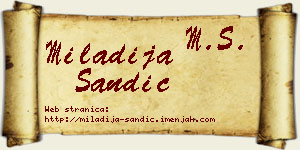 Miladija Sandić vizit kartica